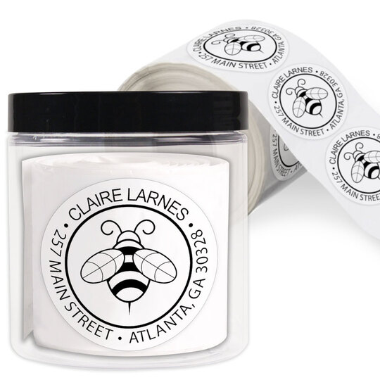 Bumble Bee Round Address Labels